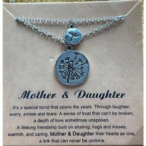 Mother & Daughter Dandelion Gift 18" Necklaces Matching Set New in Package Boho